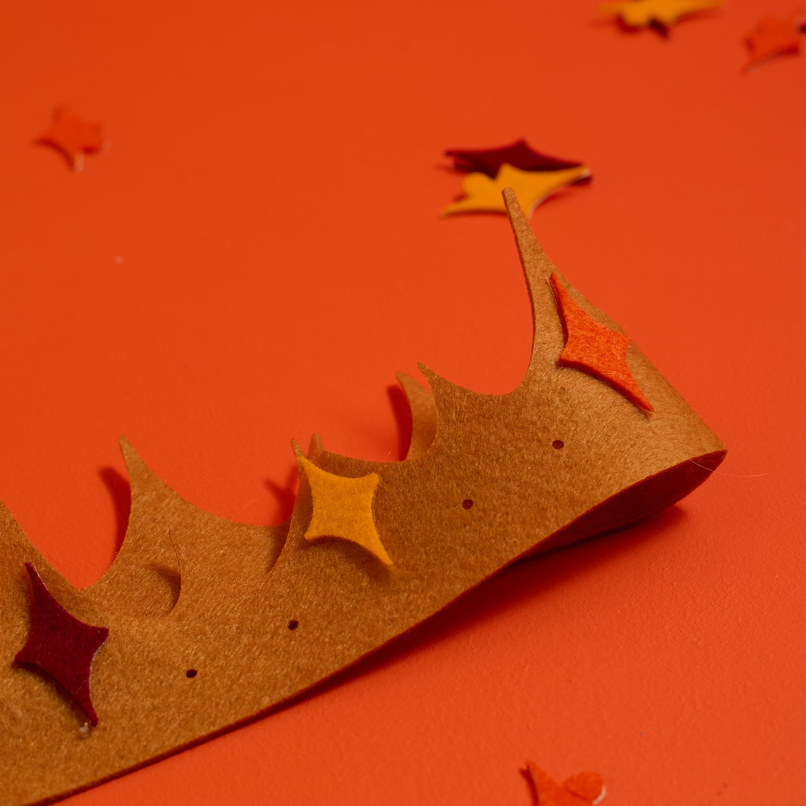 Close-up of a decorated magical felt crown from the ODIDOMI kids craft kit.