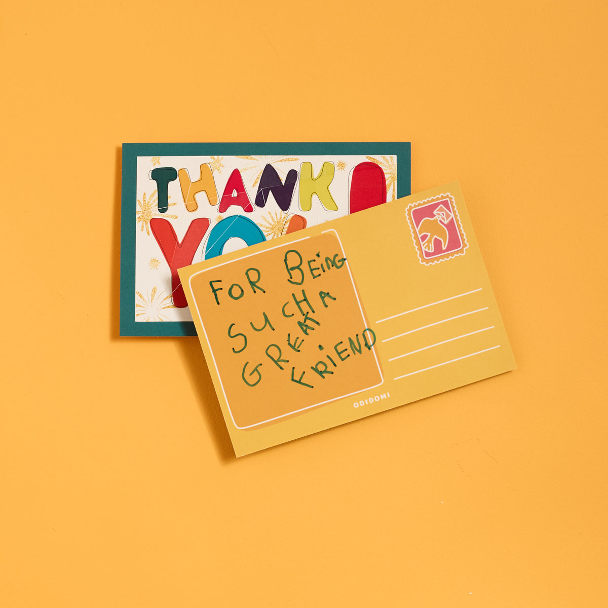 Completed ODIDOMI thank you puzzle card for kids party favors