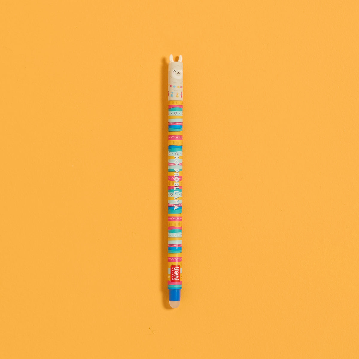 Overhead view of the Llama Pen from the ODIDOMI stationery kit for kids.